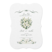 Elegante grüne Hochzeitseinladung
