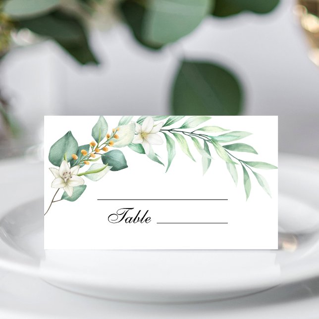 Elegante Grüne Hochzeitstisch-Platzkarte Platzkarte (Von Creator hochgeladen)