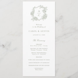 Elegante grüne Hortensien-Hochzeitsprogramm Floral Programm