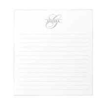 Elegante grüne Kalligrafie geteiltes Monogramm lin