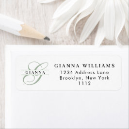 Elegante grüne Kalligrafie-Split-Monogrammadresse