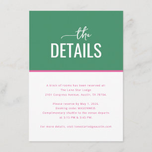 Elegante grüne Kalligrafiedetails Begleitkarte