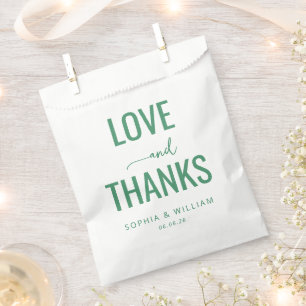 Elegante grüne Liebe Dankeschön Geschenktütchen