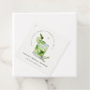 Elegante grüne Margarita-Cocktail-Brautparty Geschenkanhänger