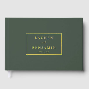 Elegante grüne minimalistische Einladung Gästebuch