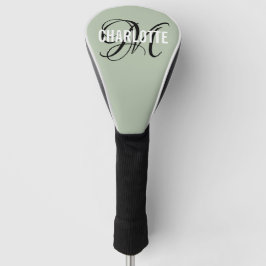 Elegante grüne Monogram Name Golf Head Cover Golf Headcover