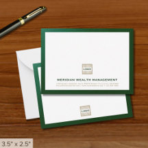 Elegante grüne Notizkarte mit Logo