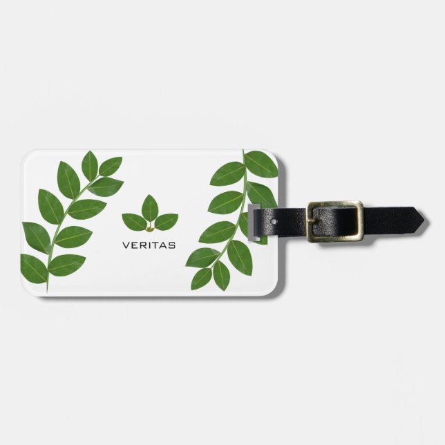 Elegante grüne Pflanze Blätter Gepäckanhänger (Vorderseite horizontal)