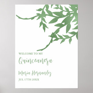 Elegante Grüne Quinceañera Poster