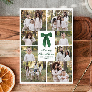 Elegante grüne Schleife Frohe Weihnachten 8-Foto-C