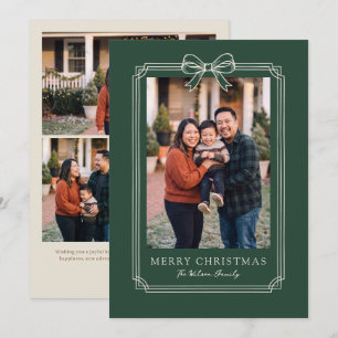 Elegante grüne Schleife Frohe Weihnachten Familien