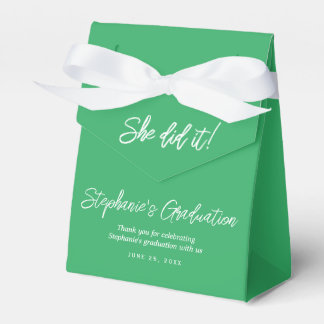 Elegante Grüne Sie hats geschafft Abschlussfeier  Geschenkschachtel