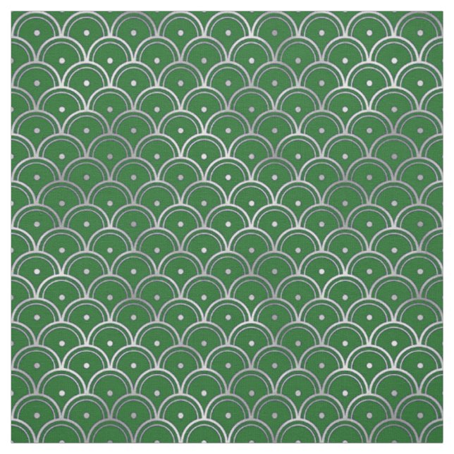 Elegante Grüne Silber im Tessin Stoff (Muster)