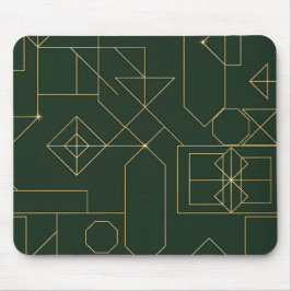 Elegante grüne Smaragd- und Gold- Geometrie Art De Mousepad