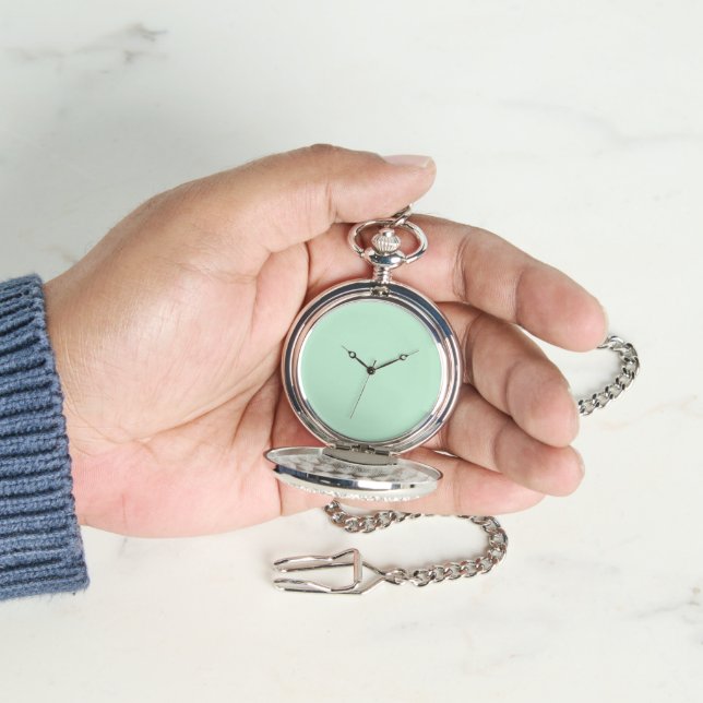 Elegante grüne Taschenuhr Armbanduhr (Hand)