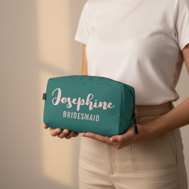 Elegante grüne Toilettentasche für Brautjungfern n Waschbeutel
