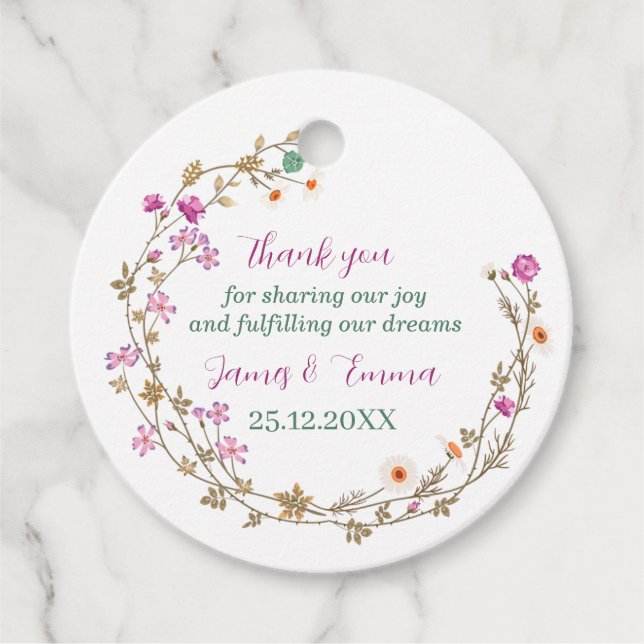 Elegante Grüne Tree Blätter Custom Wedding Geschenkanhänger (Vorderseite)