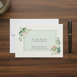 Elegante grüne UAWG Flora Response Card RSVP Karte