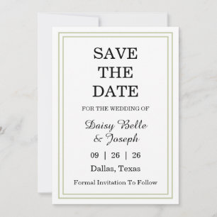 Elegante grüne Umrandung Save The Date