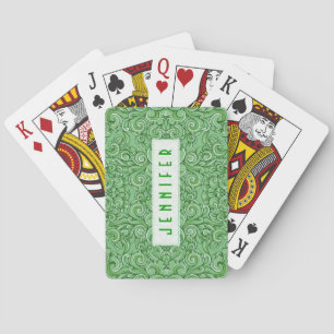 Elegante grüne Verzierte Viktorianische Wirbel Spielkarten