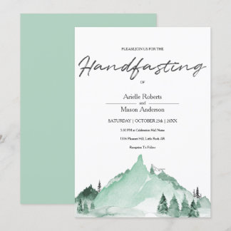 Elegante grüne Waldberge Einfache Handhabung Einladung