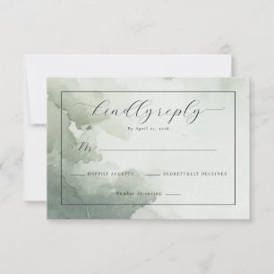 Elegante grüne Wasserfarben-RSVP RSVP Karte