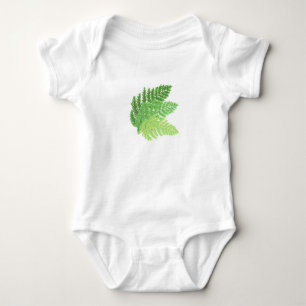 Elegante grüne Wasserfarne Waldblätter Baby Strampler