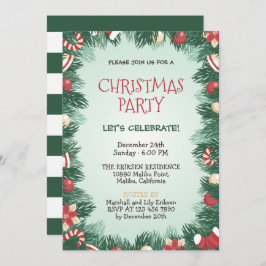 Elegante Grüne Weihnachtsfeier| Einladung