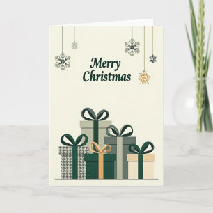 Elegante grüne Weihnachtskarte Karte