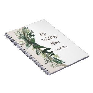 Elegante Grünen Meine Hochzeitspläne und Gedanken Notizblock