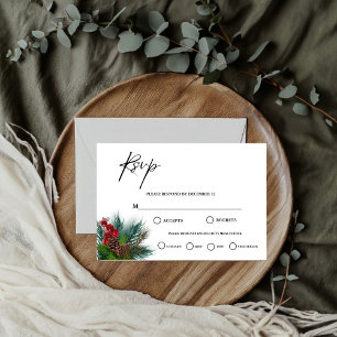 Elegante Grünen Weihnachten RSVP Karte