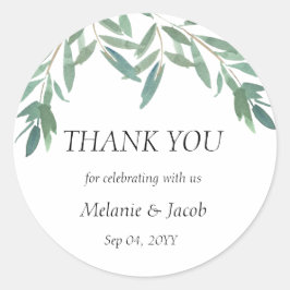 Elegante Grünfolien Runder Aufkleber