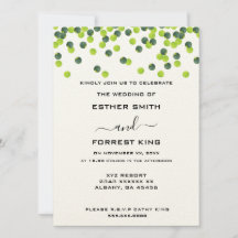 Elegante, grüngelbe Polka-Dot-Design-Hochzeit