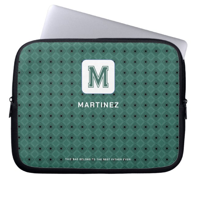 Elegante grünlich graue Laptoptasche Laptopschutzhülle (Vorderseite)