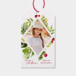Elegante Grünpflanzen Botanisches Foto Geschenkanhänger