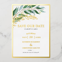 Elegante Grünpflanzen Grün Save The Date
