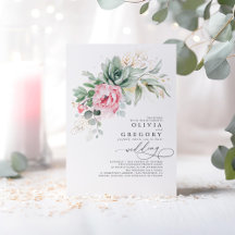 Elegante Grünpflanzen und rosa Blume Hochzeit
