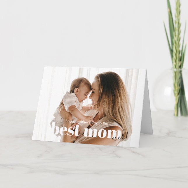 Elegante Grußkarte für das Foto der Mutter Karte (Vorderseite)