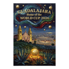 Elegante Guadalajara Fußballkunst 2026 Stadion Fotodruck