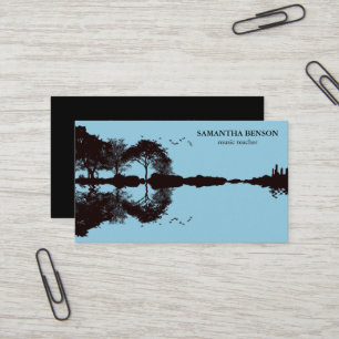 Elegante Guitar Lake Shadow Landschaft Liebe Visitenkarte