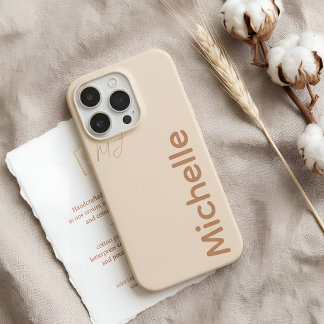 Elegante Haferflocken-Sand-Erde-Minimalistischer B iPhone 15 Pro Hülle