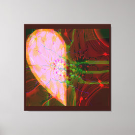 Elegante Halbherz Abstrakt Art Rosa Rot Leinwanddruck