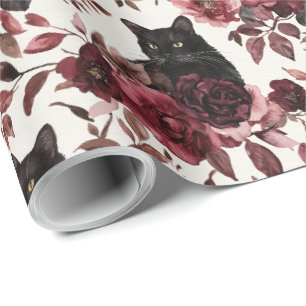 Elegante Halloween-Blumen in Wasserfarbe Geschenkpapier