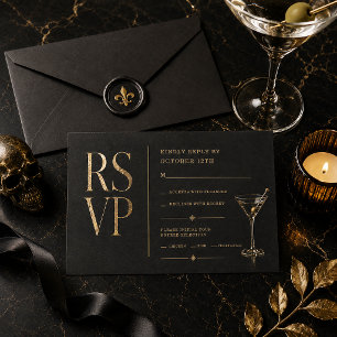 Elegante Halloween-Cocktail-RSVP-Einlagekarte RSVP Karte