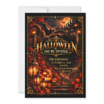 Elegante Halloween-Fledermaus-Party-Einladung