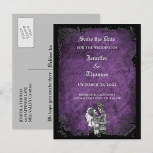 Elegante Halloween-Hochzeit 'Save the Date' Postka Ankündigungspostkarte