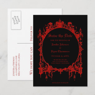 Elegante Halloween-Hochzeit 'Save the Date' Postka Ankündigungspostkarte
