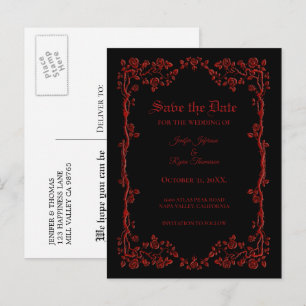 Elegante Halloween-Hochzeit 'Save the Date'-Postka Ankündigungspostkarte