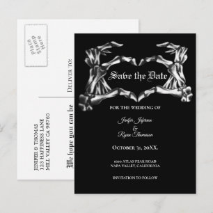 Elegante Halloween-Hochzeit 'Save the Date' Postka Ankündigungspostkarte