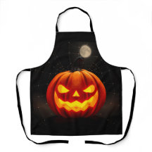 Elegante Halloween-Küchenschürze mit Kürbis